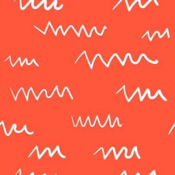 Doodle abstract pattern. Red and white colors. Seamless pattern can be used for Stock Illustration