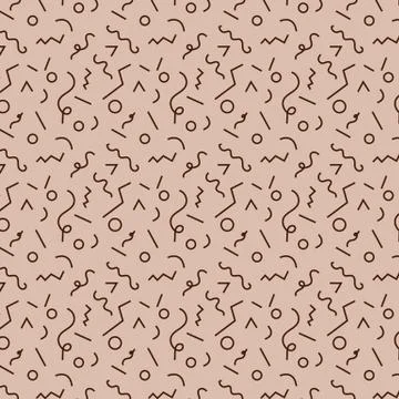 Doodle abstract seamless pattern with lines. squiggles Stock Illustration
