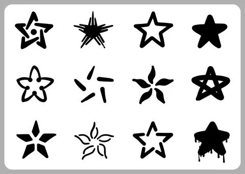 Doodle abstract of star. Thin Line Set Include of all stars in Vector Stock Illustration