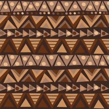 Doodle african pattern with geometric motifs Stock Illustration