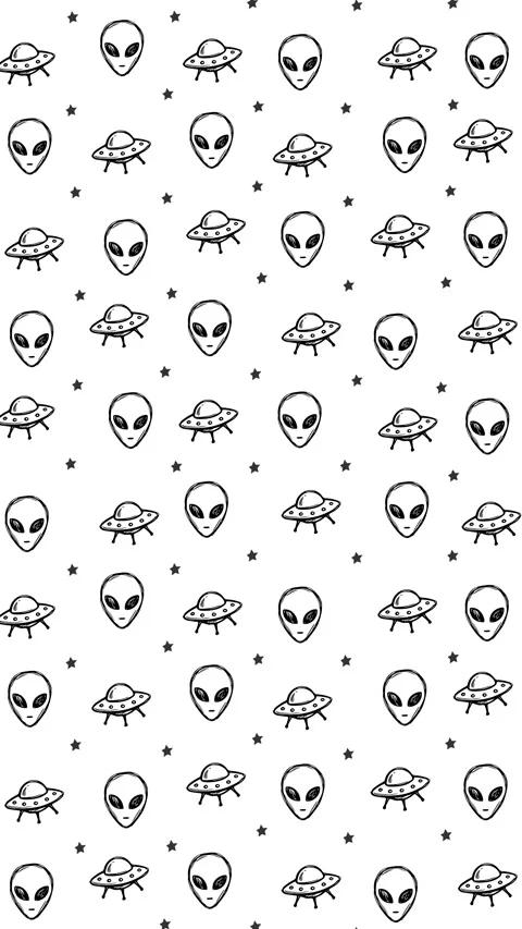 Doodle Alien and UFO Pattern, Hand Drawn Space Icons with Float Animation Stock Footage 332622039