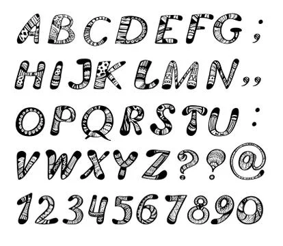 Doodle alphabet Stock Illustration