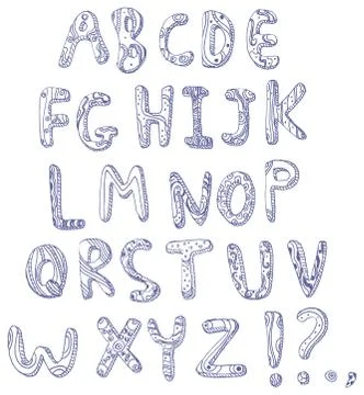 Doodle alphabet Stock Illustration