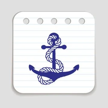 Doodle Anchor icon Stock Illustration