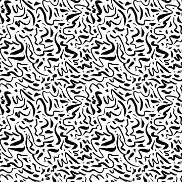 Doodle and curly lines vector seamless pattern. Stock Illustration