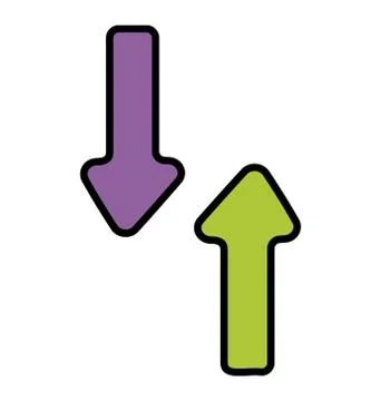Doodle up and down arrow Stock Illustration