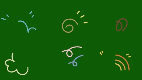 Doodle Animated Elements | Green Screen Overlay Stock Footage 322103971