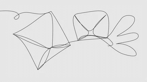 Doodle animation with drawing envelopes with one line Stock Footage 168682481