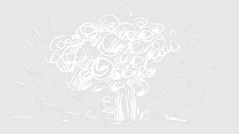 Doodle animation explodes with white strokes on a black screen. Cartoon Stock Footage 200924819