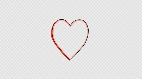 Doodle animation of a heart on the squared notebook. Video clip with alpha chann Stock Footage 309699833