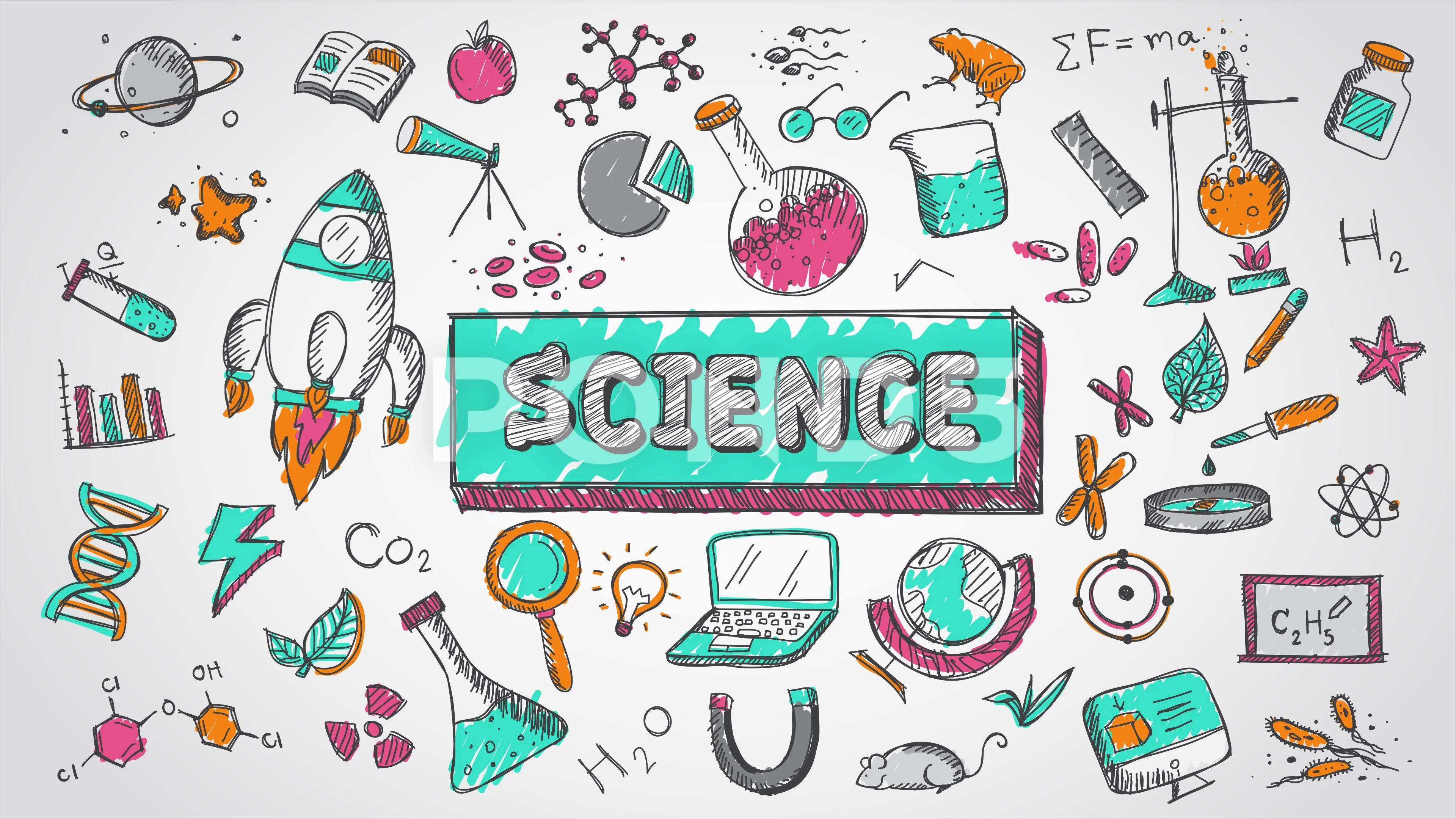 Doodle Animation Science Chemistry Physics Astronomy Biology School