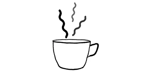 Doodle animation of a steaming cup of coffee or tea. Looping hand drawn sketch Vídeo Stock 322574342