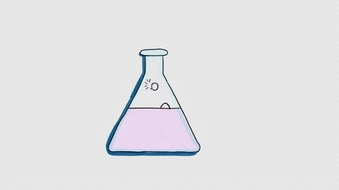 Doodle animation of triangular flask with bubbling liquid inside. Video clip wit Stock Footage 309700250