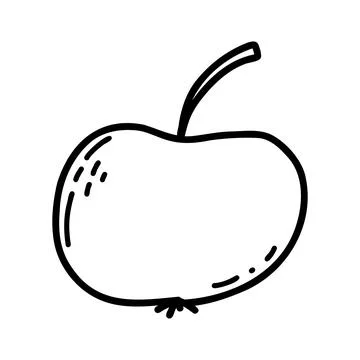 Doodle of apple. Vector linear illustration of fresh fruit Stock Illustration