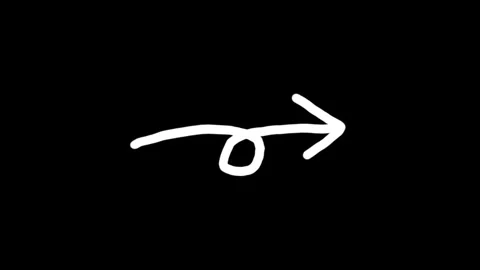 Doodle arrow hand drawn animation black background Stock Footage 299813710