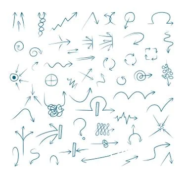 Doodle arrow icons set Stock Illustration