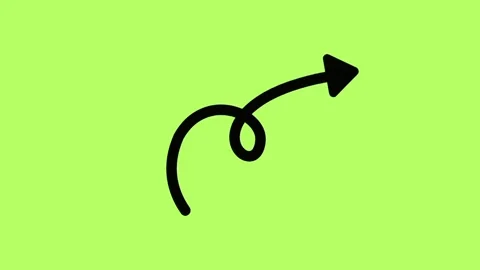 Doodle arrow Illustration Hand drawn element  animation green screen background Stock Footage 299524977