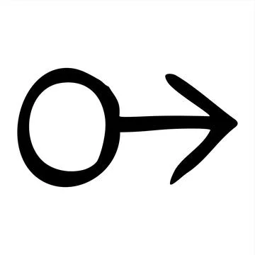 Doodle up arrow symbol hand drawn with thin line Stock Illustration