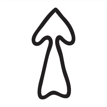 Doodle up arrow symbol hand drawn with thin line Illustrazione stock
