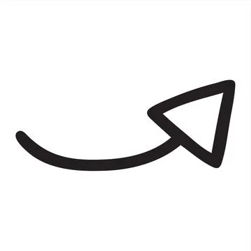 Doodle up arrow symbol hand drawn with thin line Stock Illustration