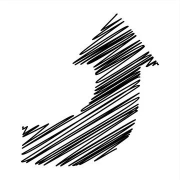 Doodle up arrow symbol hand drawn with thin line Stock Illustration