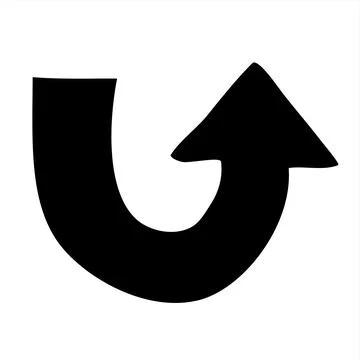 Doodle up arrow symbol hand drawn with thin line Stock Illustration