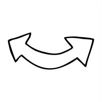 Doodle up arrow symbol hand drawn with thin line Stock Illustration