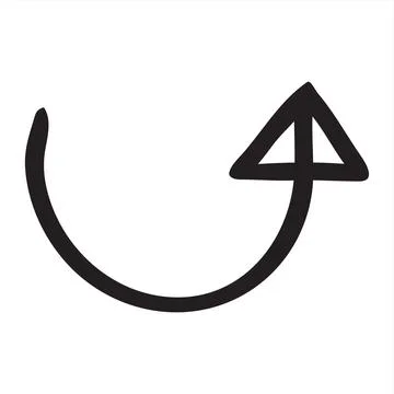 Doodle up arrow symbol hand drawn with thin line Stock Illustration