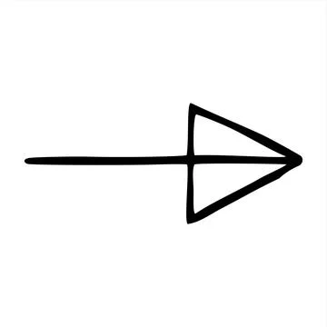 Doodle up arrow symbol hand drawn with thin line Stock Illustration