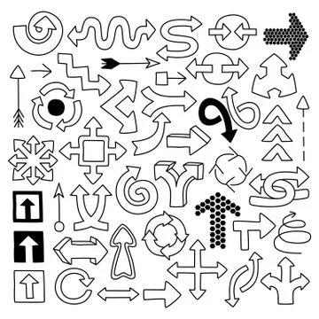 Doodle arrow symbols set Stock Illustration