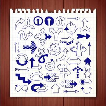 Doodle arrow symbols set Stock Illustration