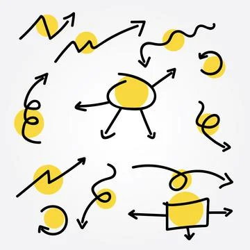 Doodle arrow vector set Stock Illustration