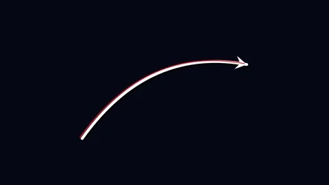 Doodle arrows already done animated white curved pointer on dark background Stock Footage 345587836