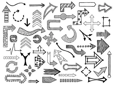 Doodle arrows collection Stock Illustration