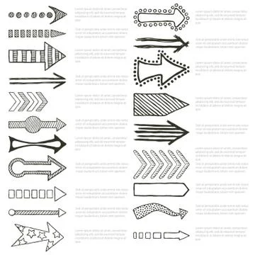 Doodle arrows collection Stock Illustration