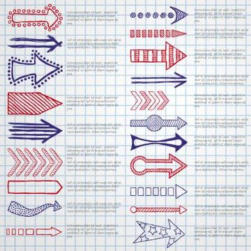 Doodle arrows collection Stock Illustration