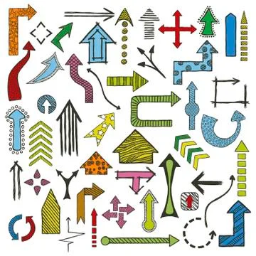 Doodle arrows collection Stock Illustration