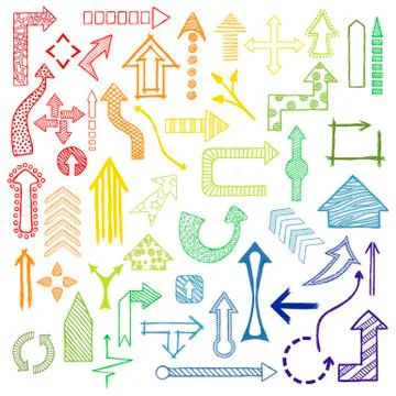 Doodle arrows collection Stock Illustration