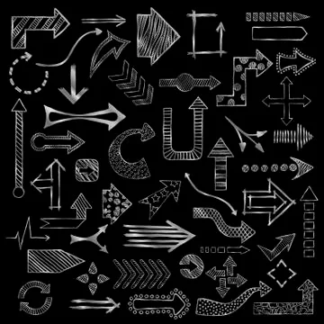 Doodle arrows collection Stock Illustration