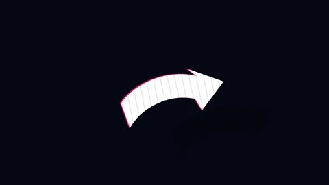 Doodle arrows hand drawn white curved arrow pointing right on dark background Stock Footage 345587847