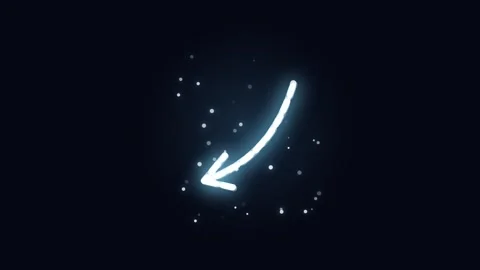 Doodle arrows pointing down on black background Stock Footage 336853722