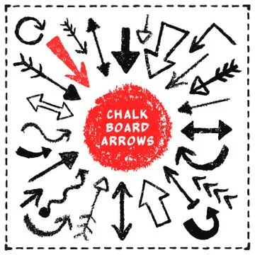 Doodle arrows set Stock Illustration