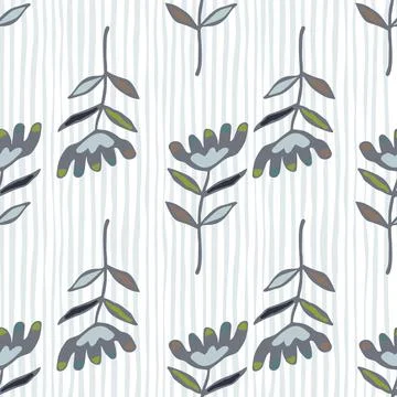 Doodle art floral seamless pattern. Folk flower wallpaper. Cute ditsy print. Stock Illustration