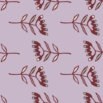 Doodle art floral seamless pattern. Folk flower wallpaper. Cute ditsy print. Stock Illustration