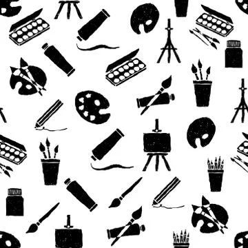 Doodle arts seamless pattern Stock Illustration