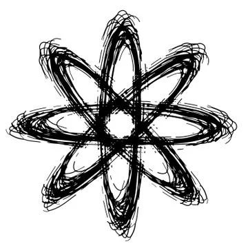 Doodle atom Stock Illustration
