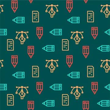 Doodle background of art materials. A pattern of tools for the artist Stock Illustration