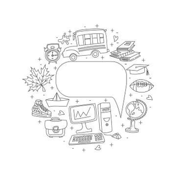 Doodle background back to school Stock Illustration