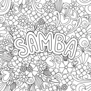 Doodle background with flowers and text for the partner dancing. Stock Illustration