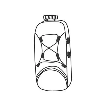 Doodle backpack for hiking Stock Illustration